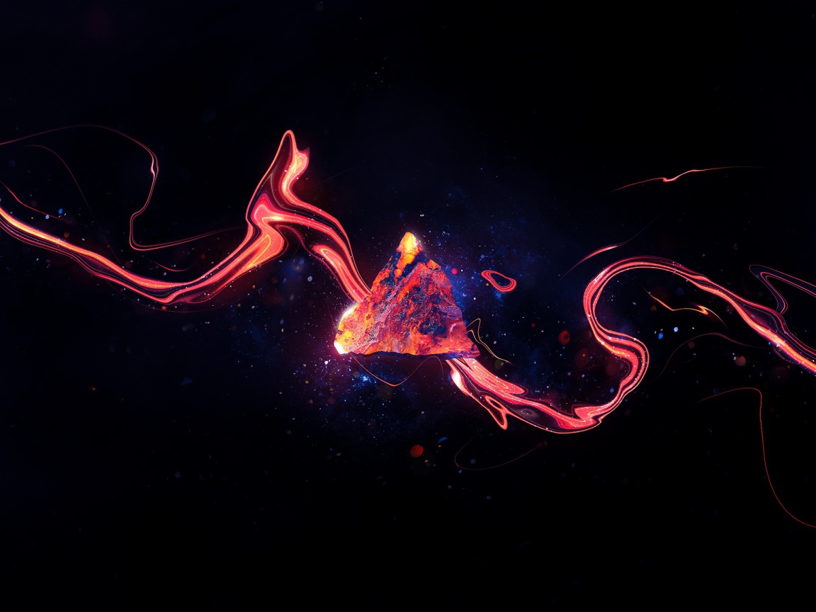 Треугольник из магмы на синем фоне