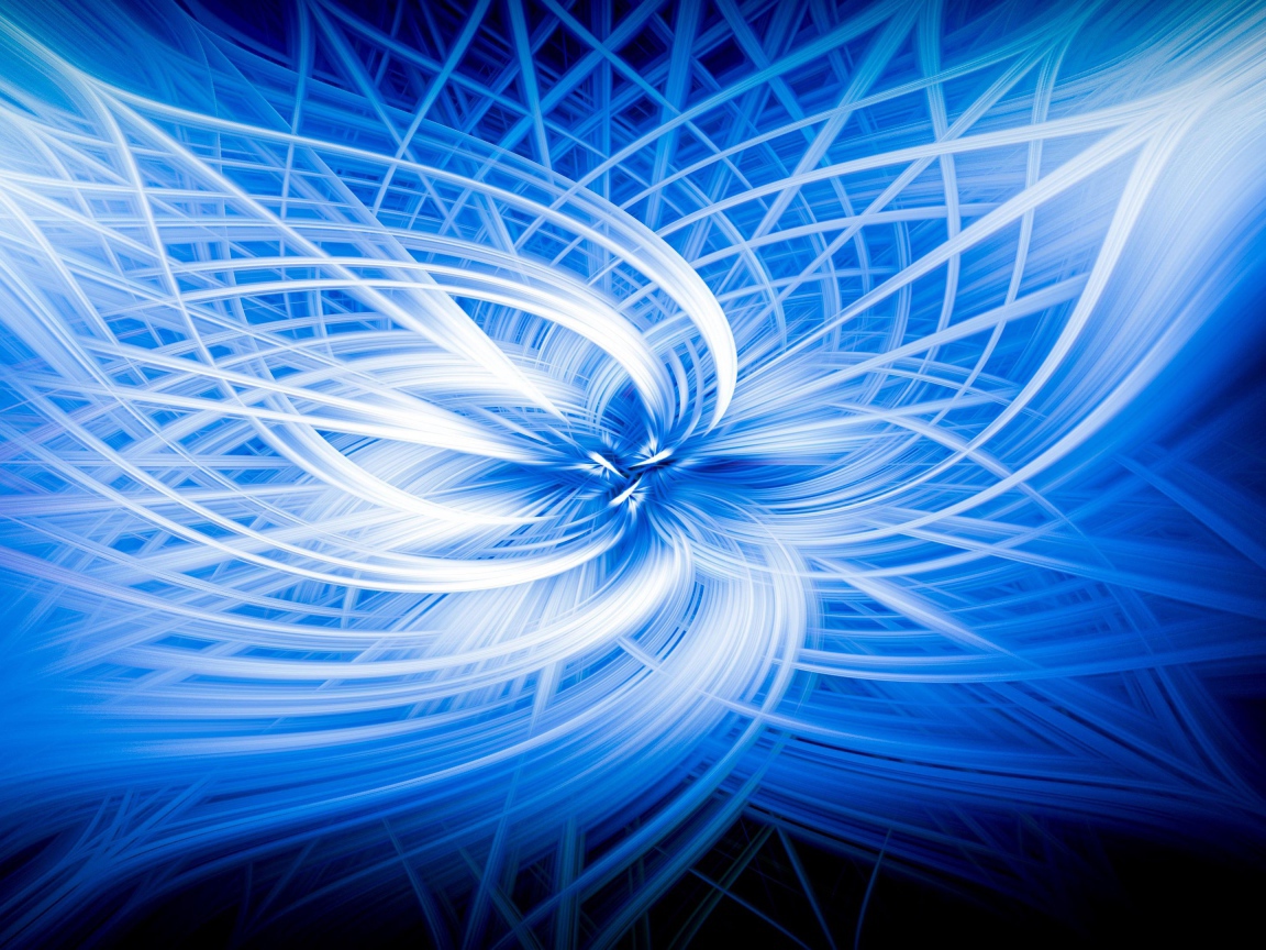 Неоновый голубой абстрактный цветок на черном фоне