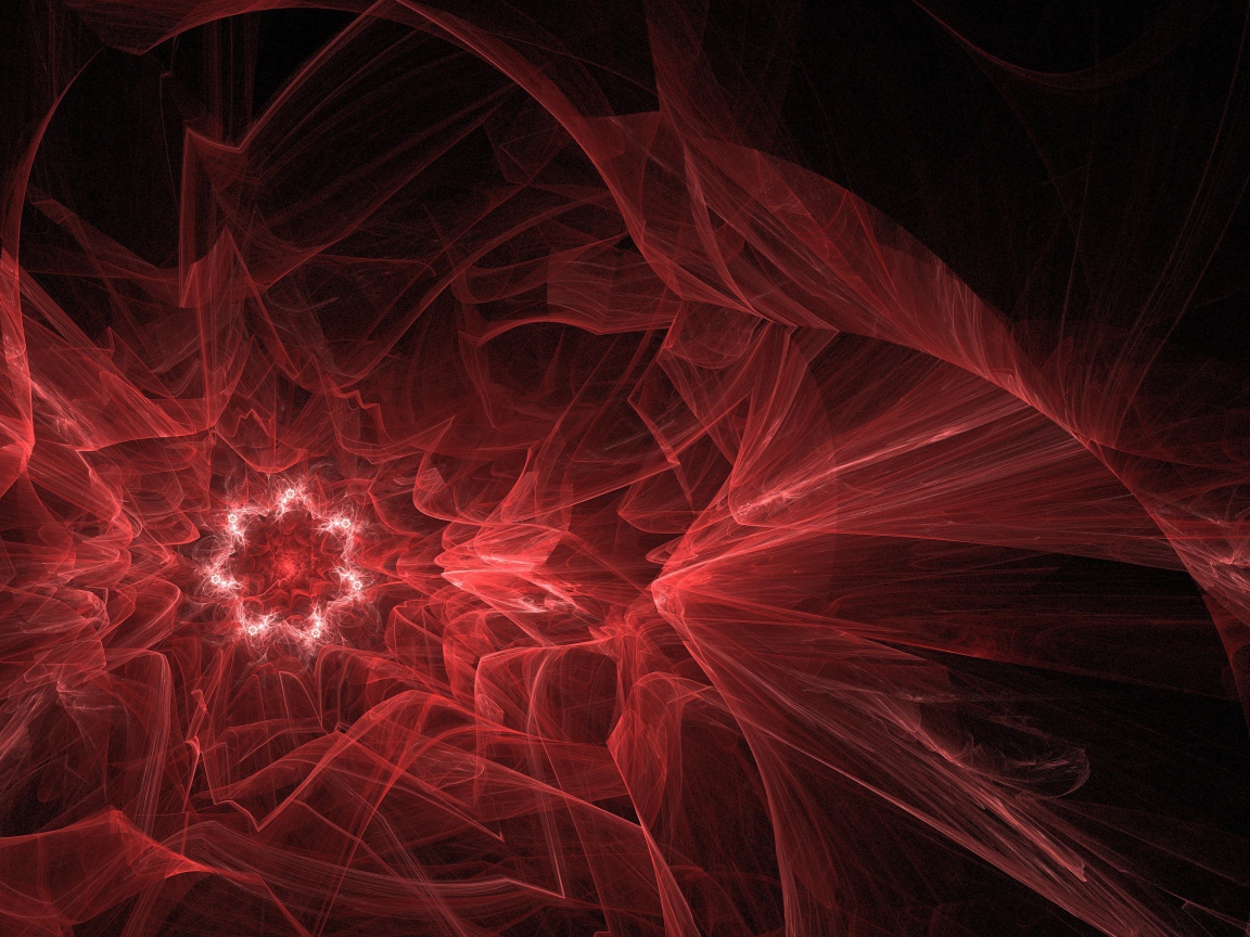 Red fractal pattern on a black background.
