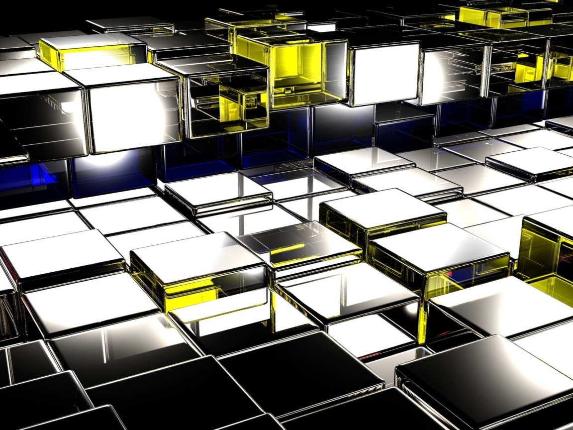 Серебристые 3д квадраты крупным планом