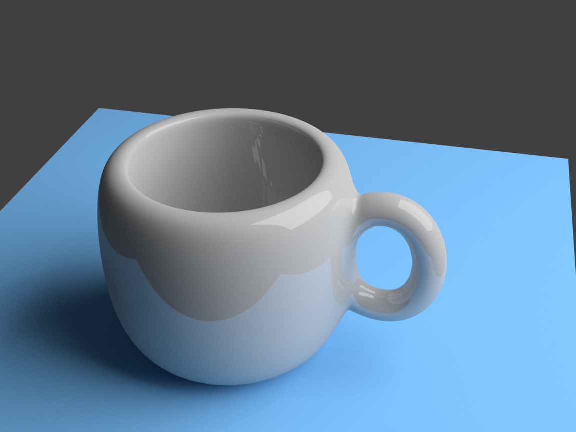 Белая 3д кружка на сером фоне