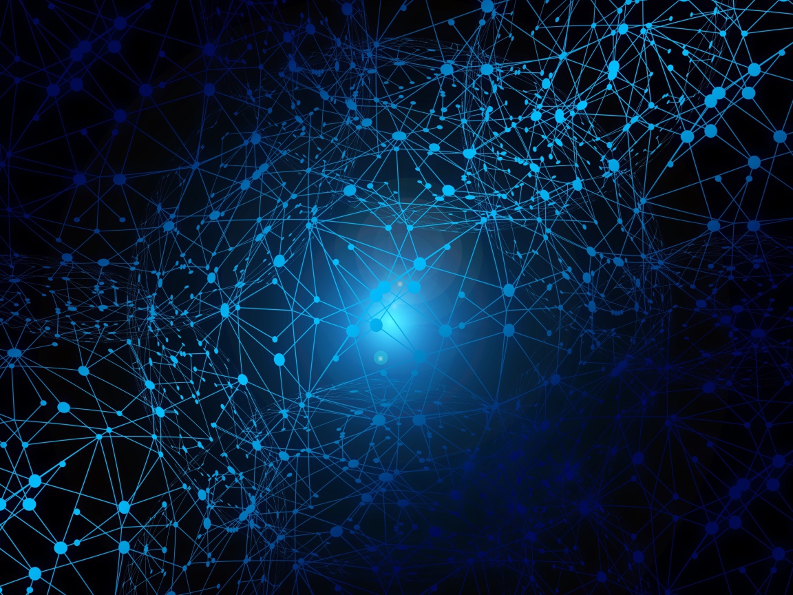 Всемирная паутина интернета с яркой голубой точкой 