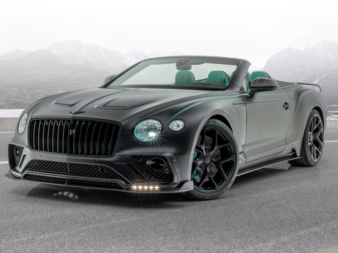 Кабриолет Mansory Bentley Continental GT V8 Convertible 2020 года на фоне гор 