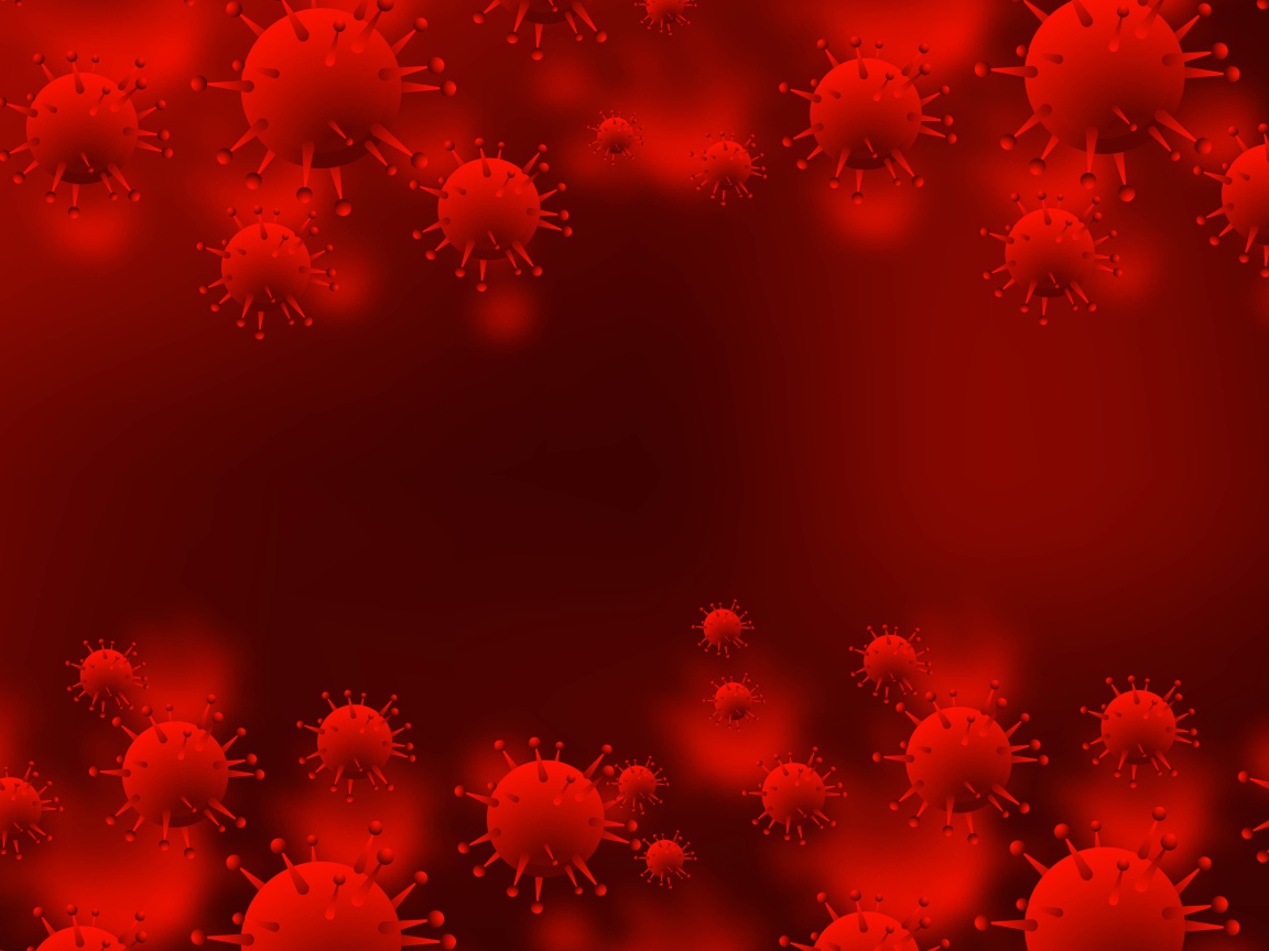 Красный фон с бактериями 