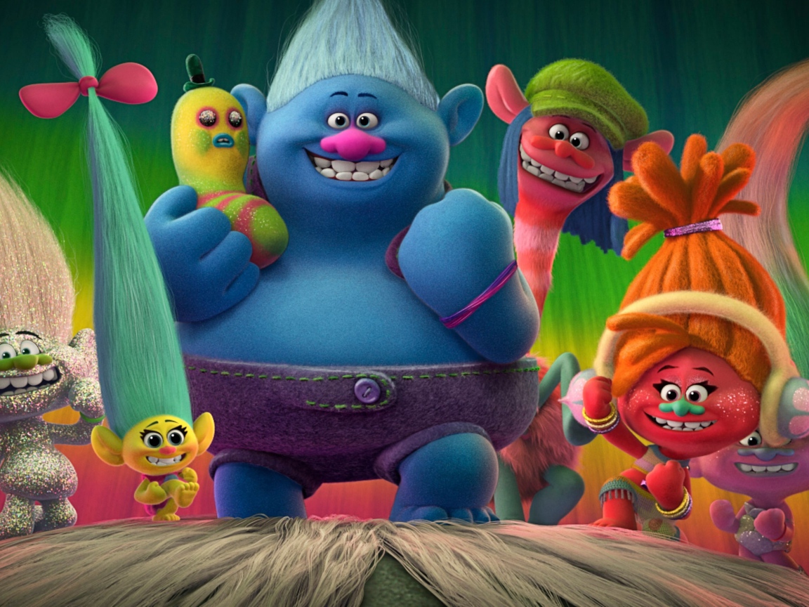 Веселые персонажи мультфильма Тролли: Мировой тур 2020 года