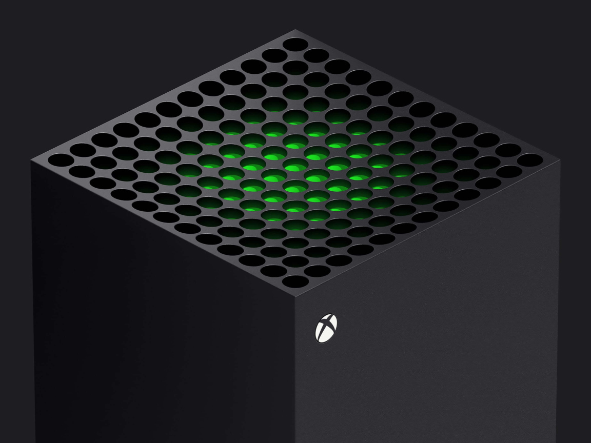 Черный Xbox Series X с зеленой серединой 