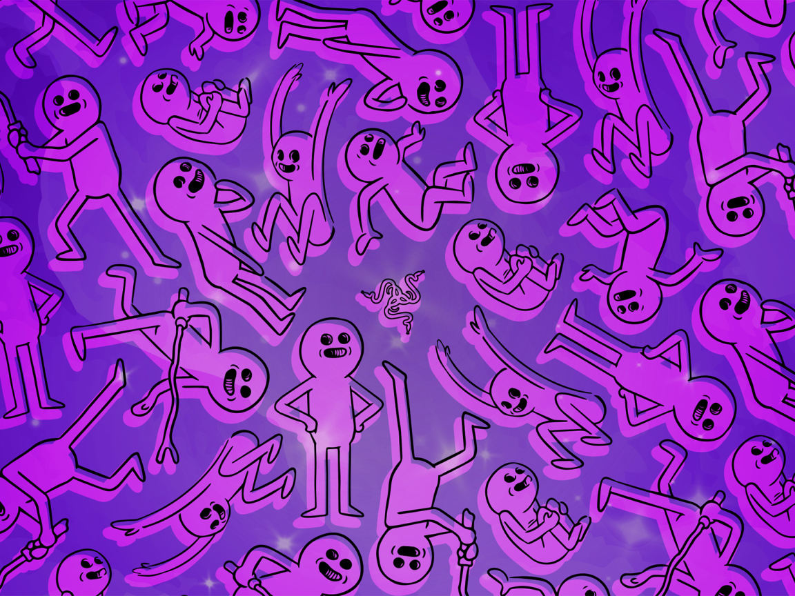 Розовые человечки фон  Razer