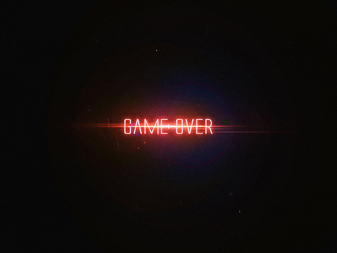 Надпись Game Over на черном фоне