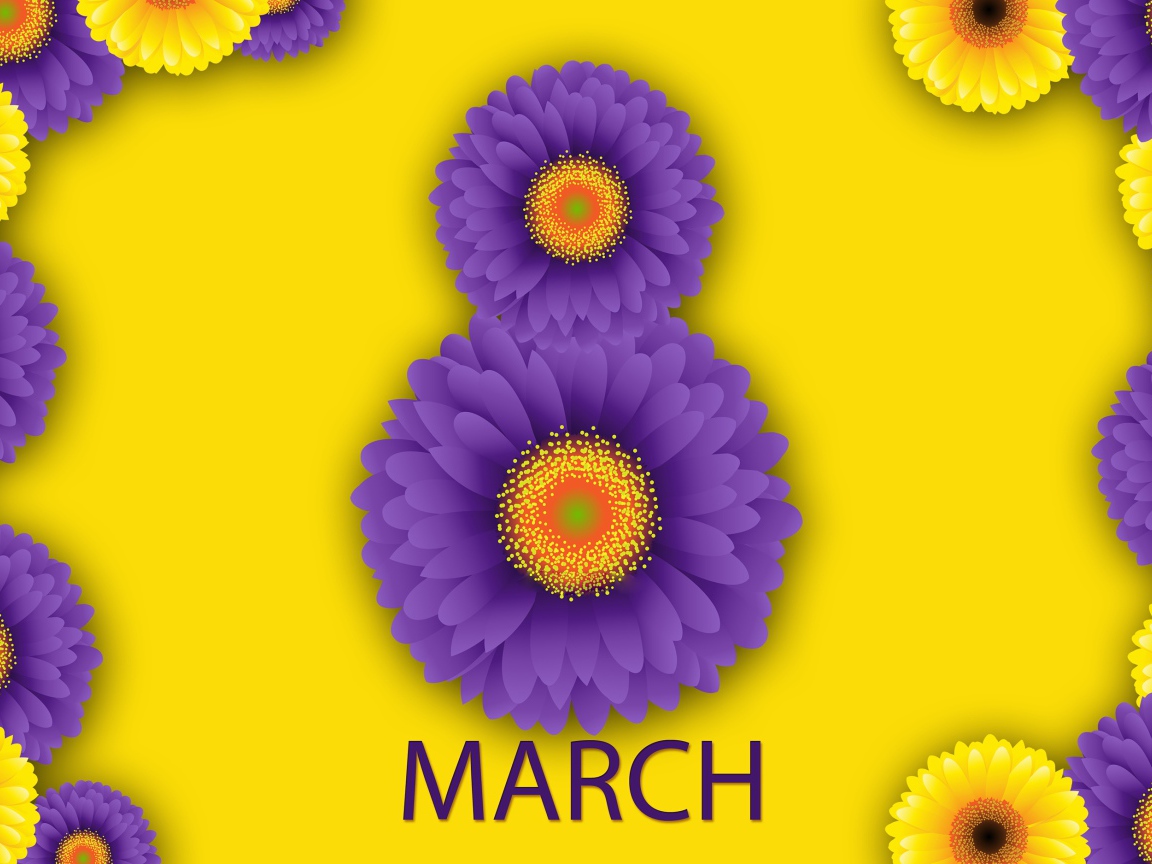 Восьмерка из цветов на Международный женский день