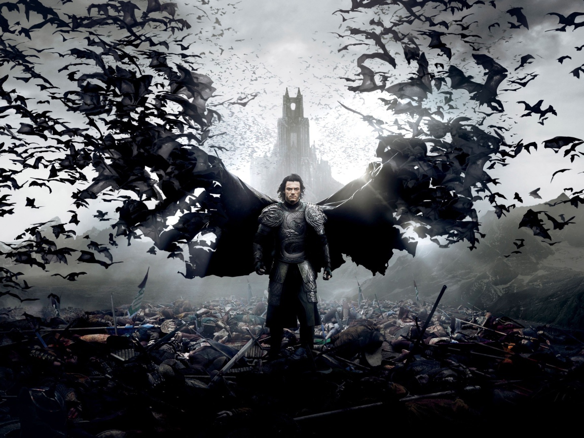 Мужчина Дракула на побоище 