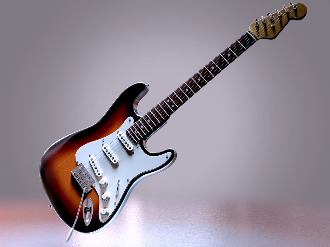 Красивая электрогитара на сером фоне