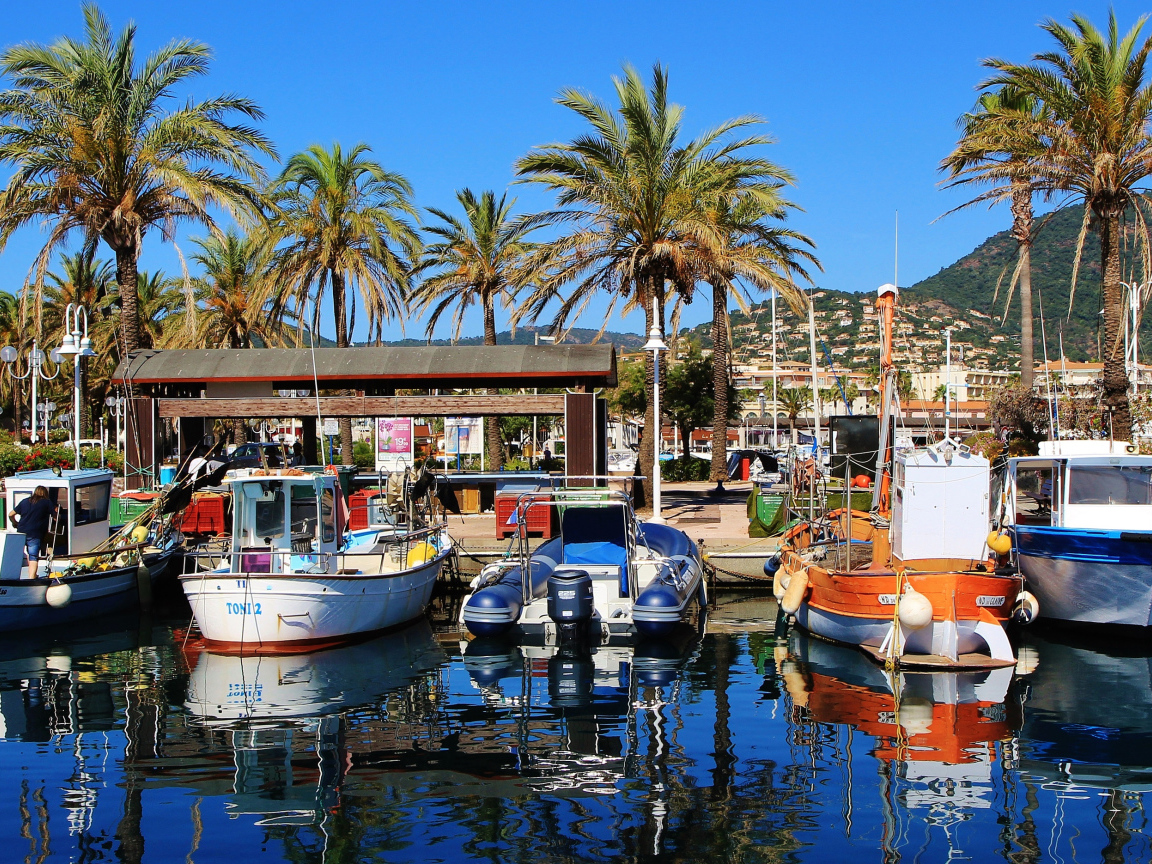 Лодки на пристани на тропическом пляже