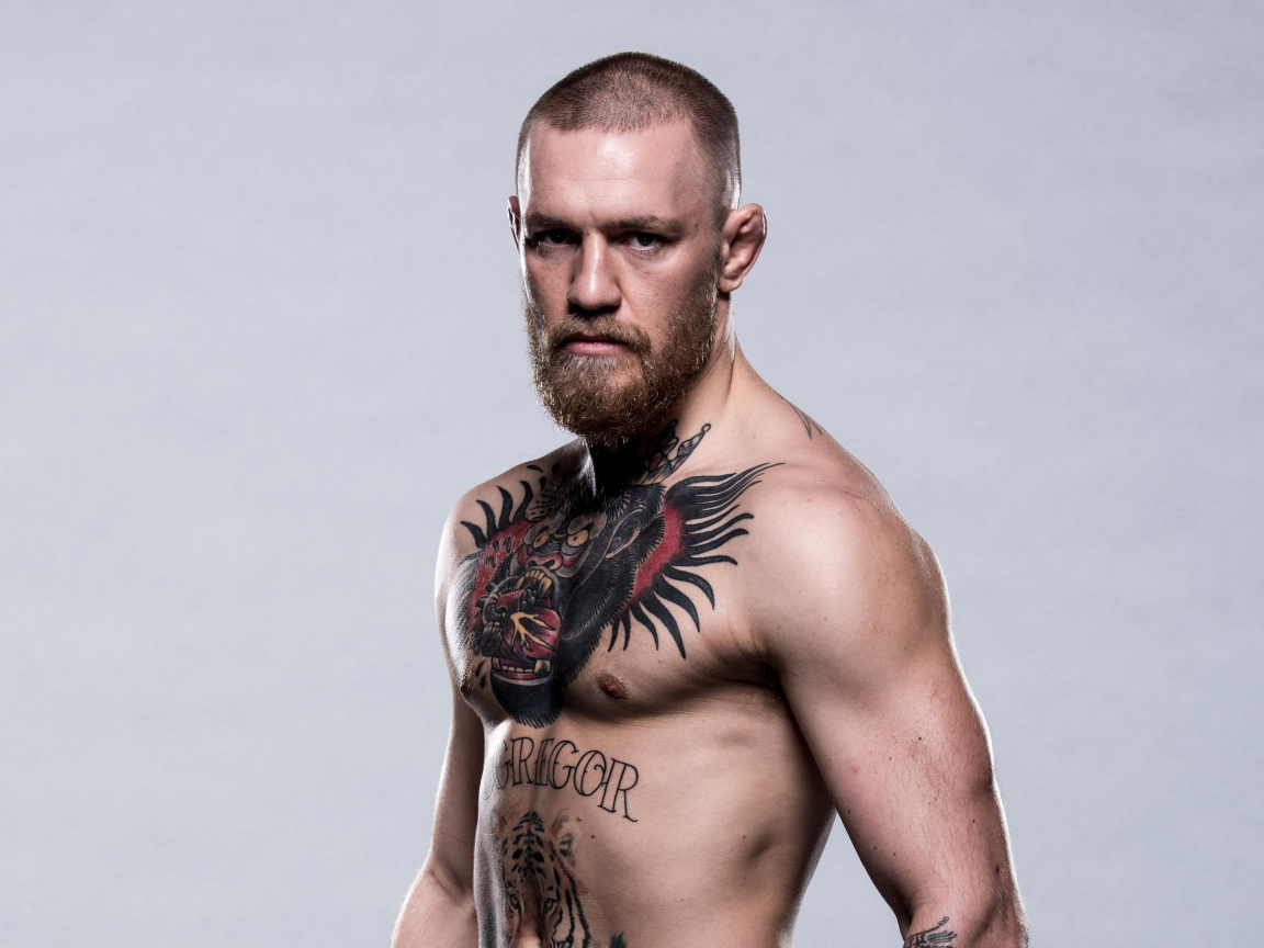 Irish fighter Conor McGregor with body tattoos