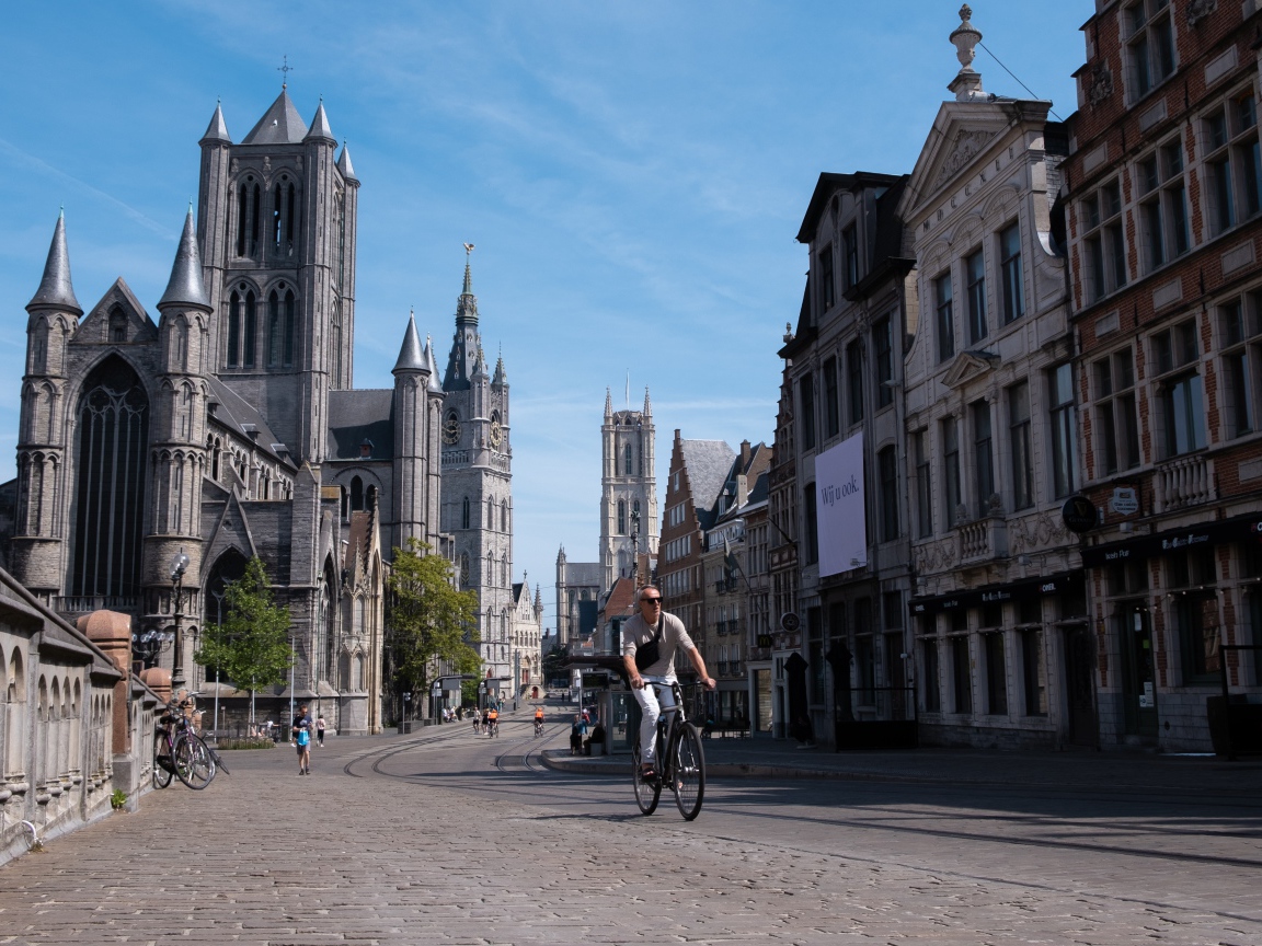 Дома в готическом стиле в городе Гент, Бельгия