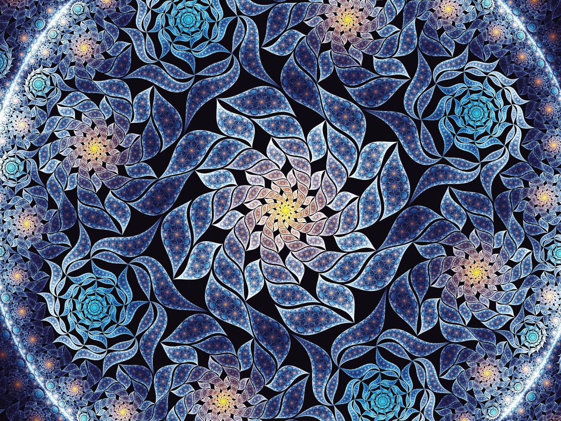 Красивый синий цветок мандала крупным планом