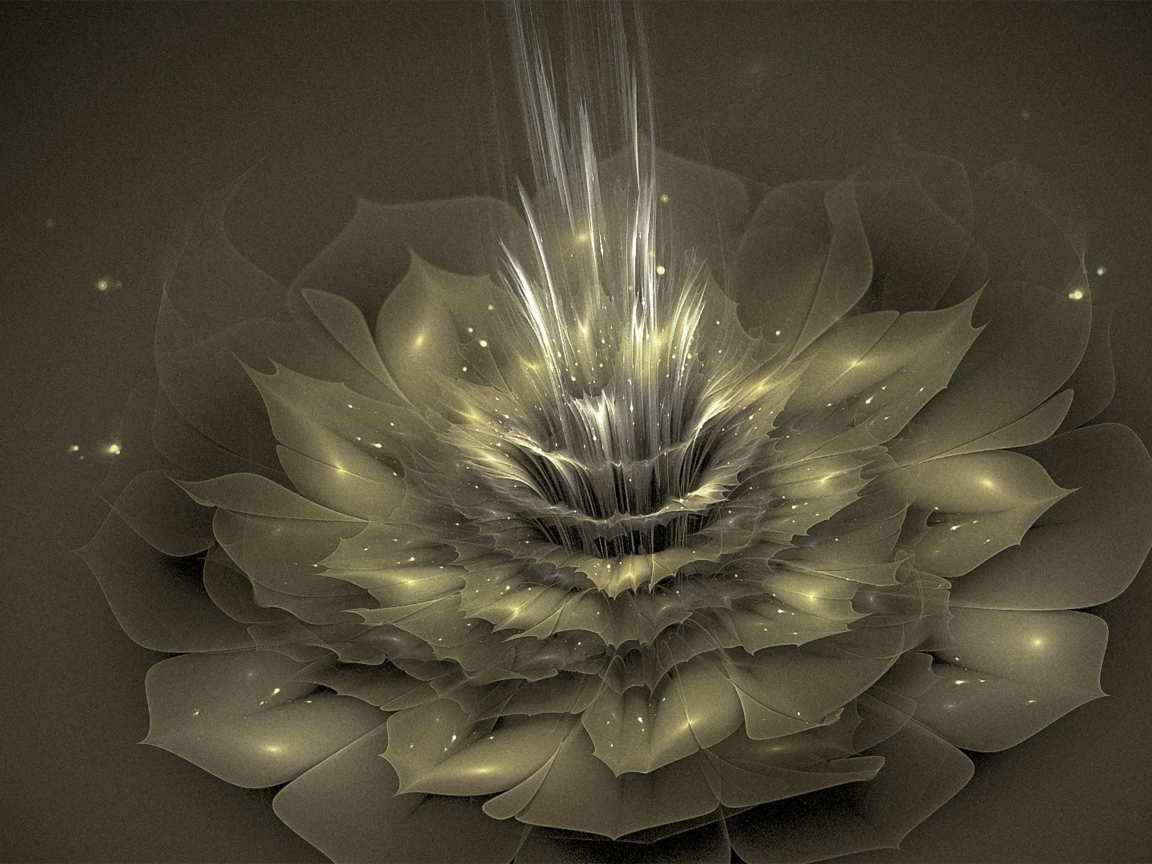 Красивый золотой цветок с блеском 3д графика