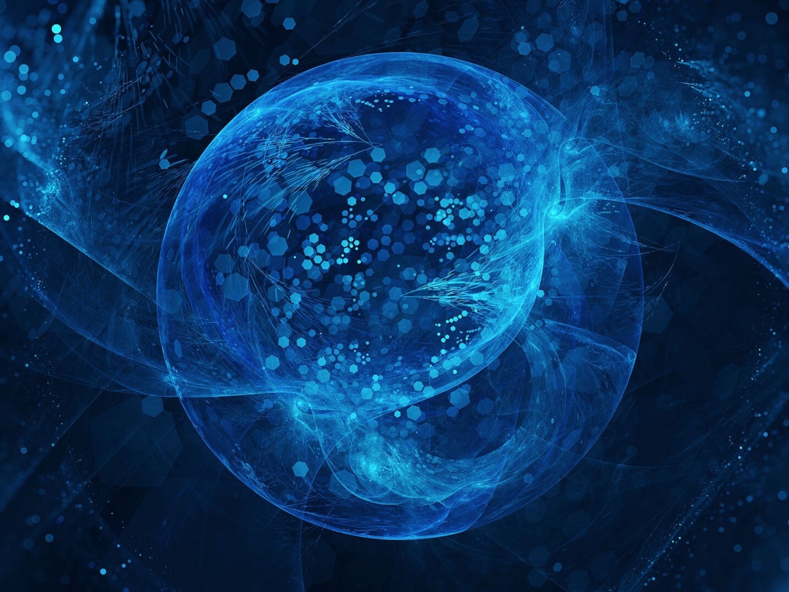 Красивый неоновый шар на блестящем фоне