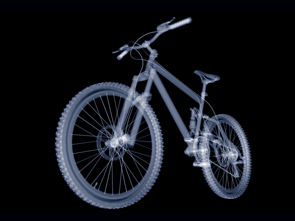 Велосипед на черном фоне 3д графика