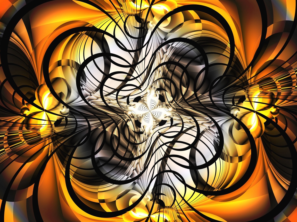 Черно- оранжевый абстрактный рисунок 