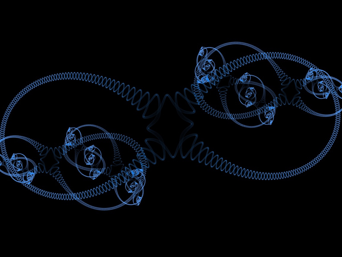 Голубые спирали на черном фоне
