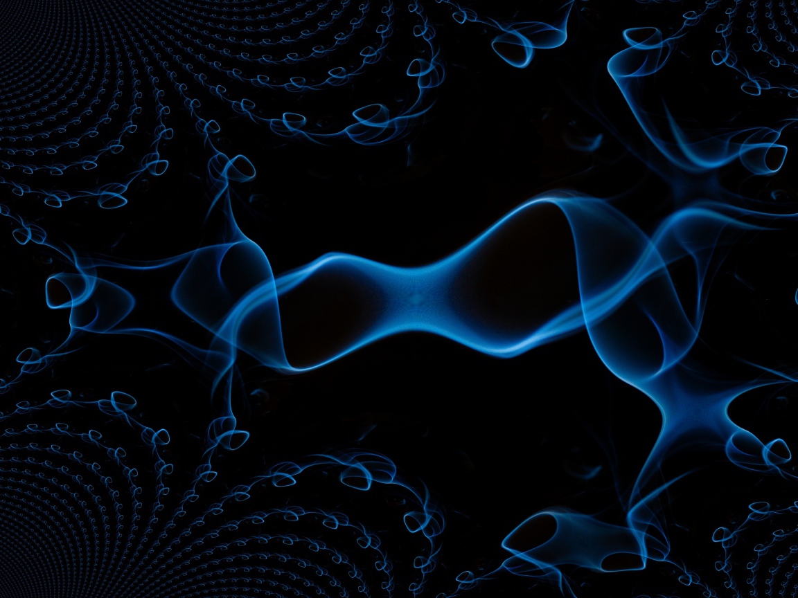 Синий волнистый дым на черном фоне