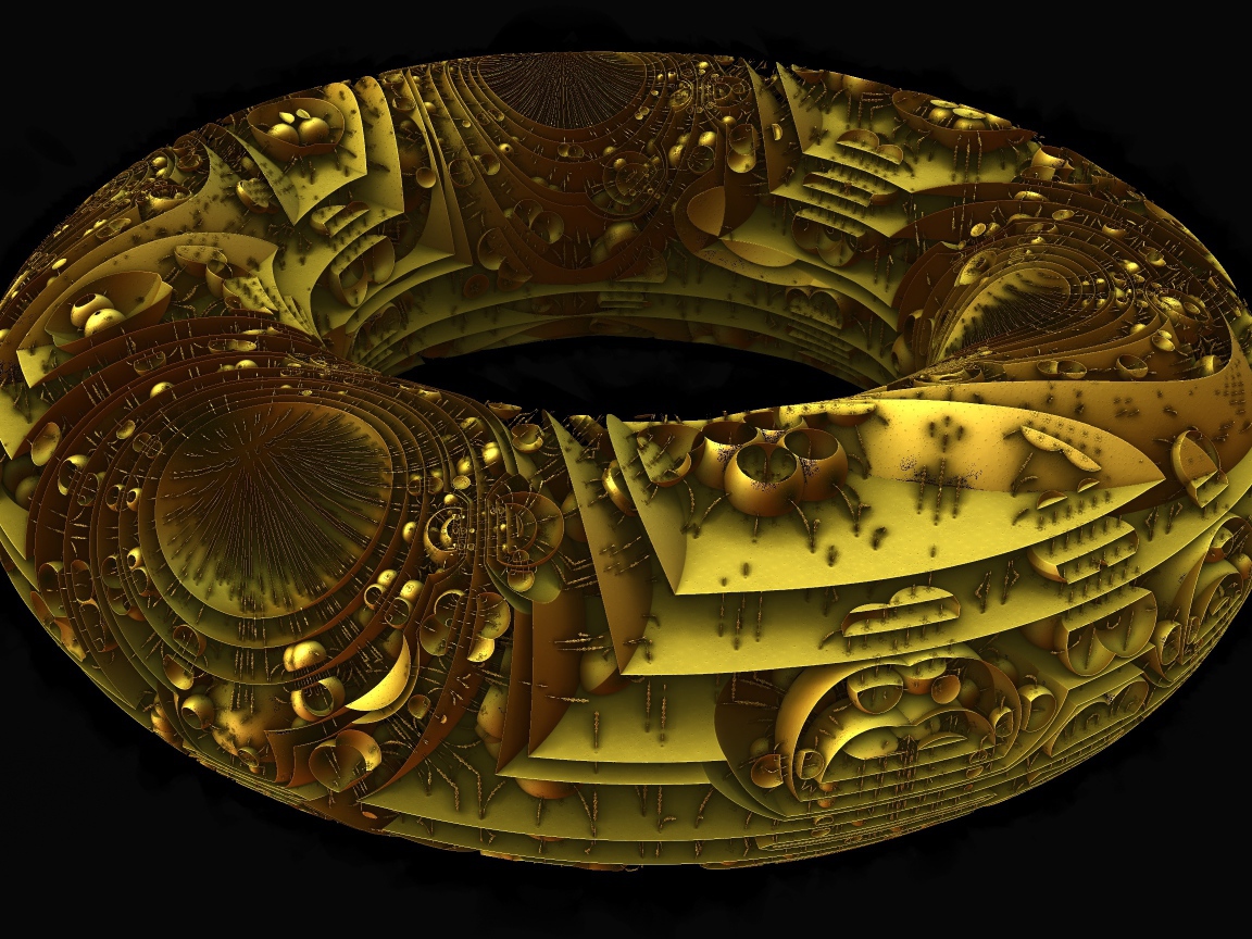 Фрактальное кольцо на черном фоне