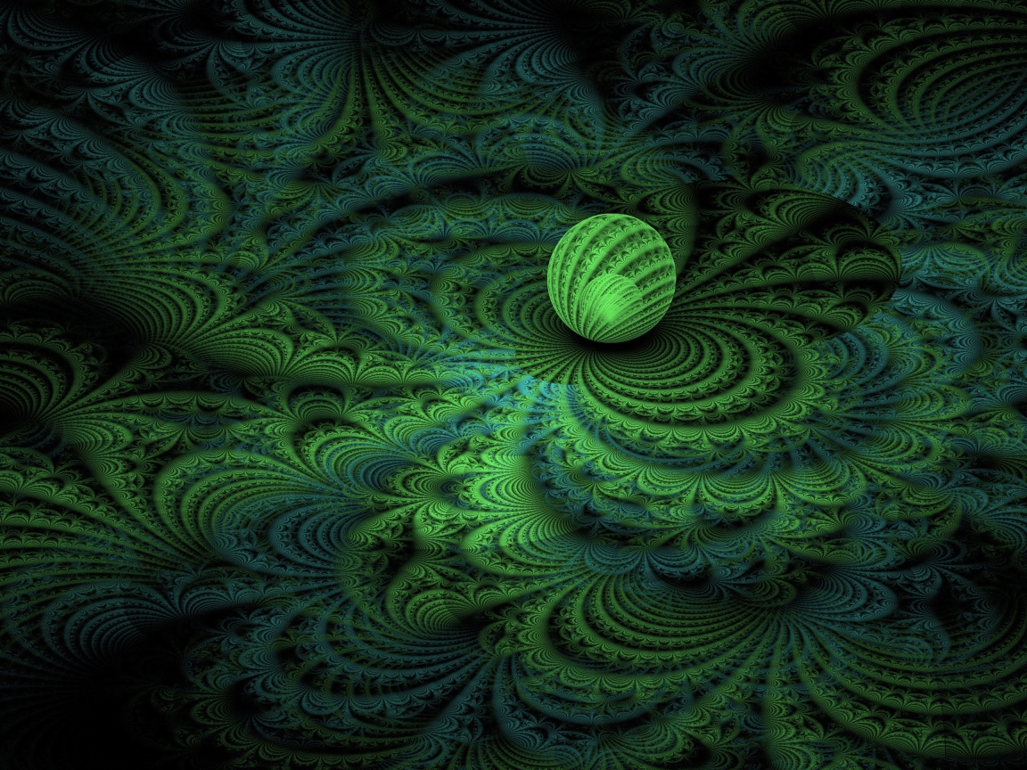 Светящаяся сфера на узорном фоне 