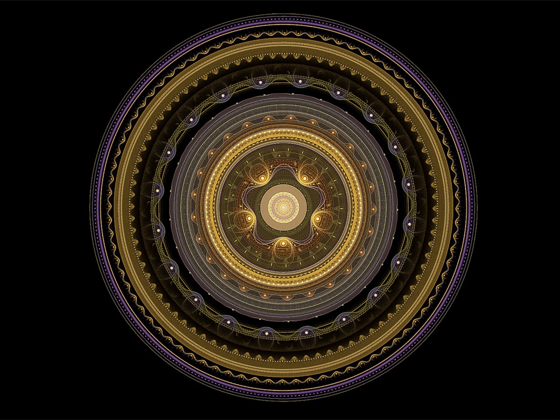 Золотой рисунок мандала на черном фоне