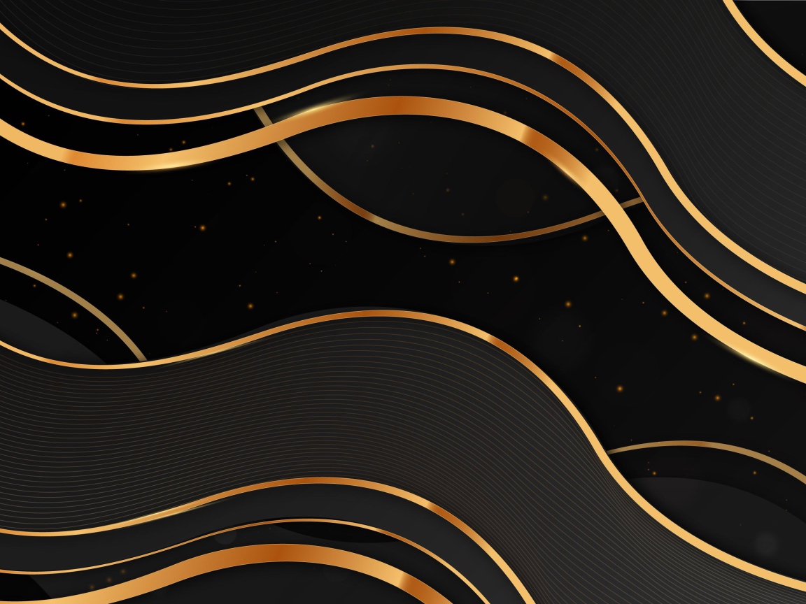 Золотые волны на черном фоне 