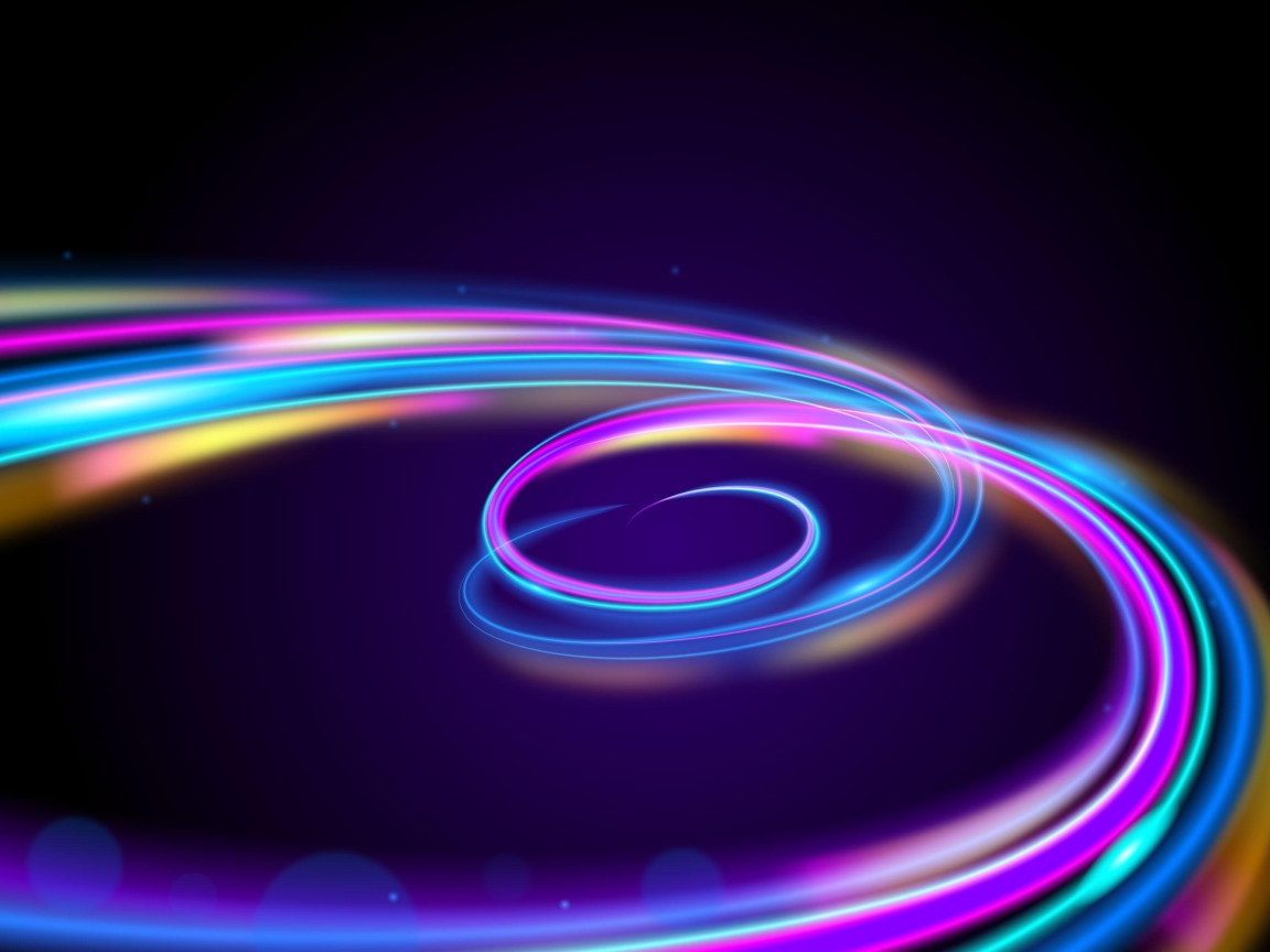 Разноцветные линии на черном фоне 