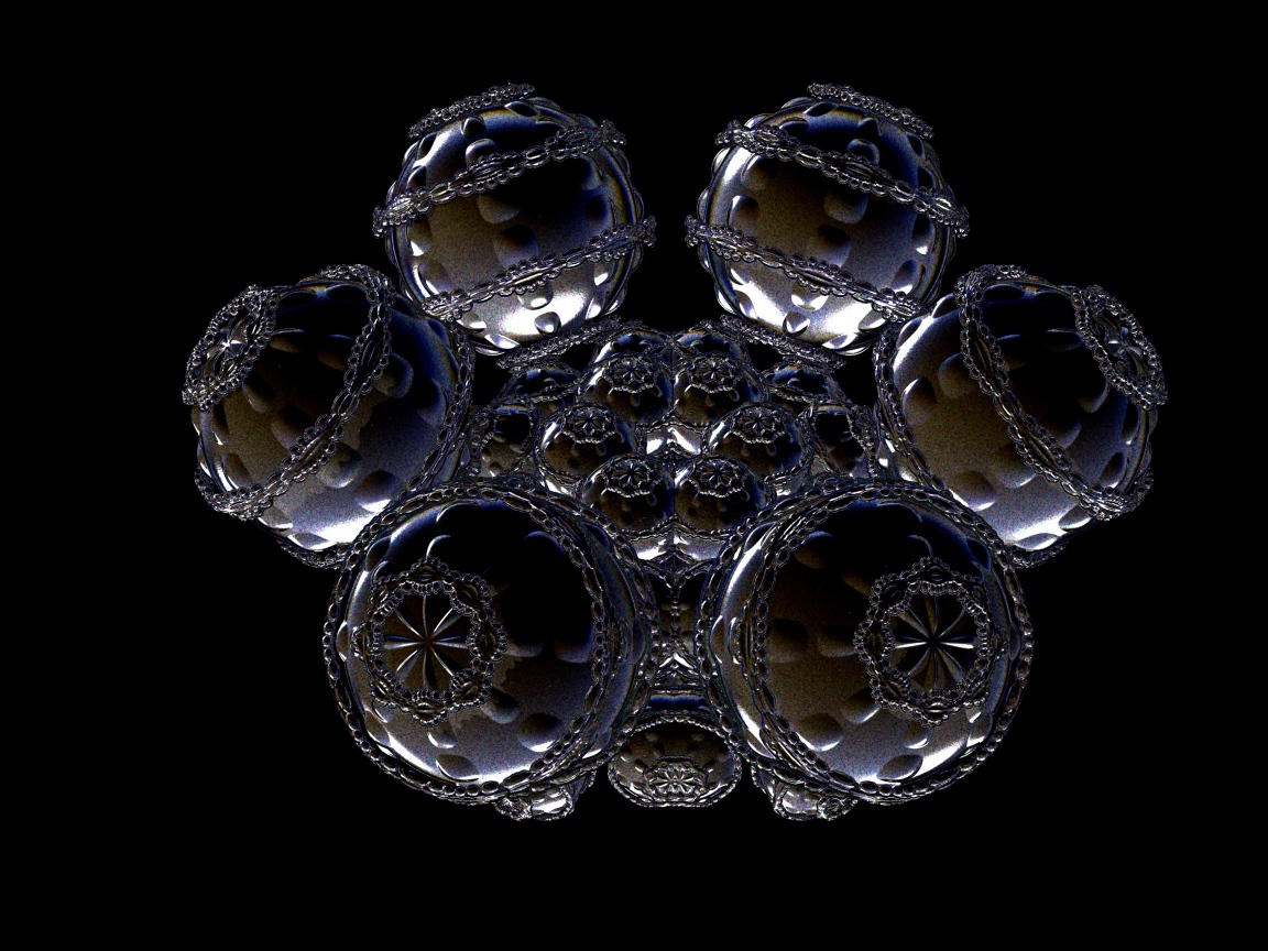 Необычный дизайнерский цветок на черном фоне, фрактал