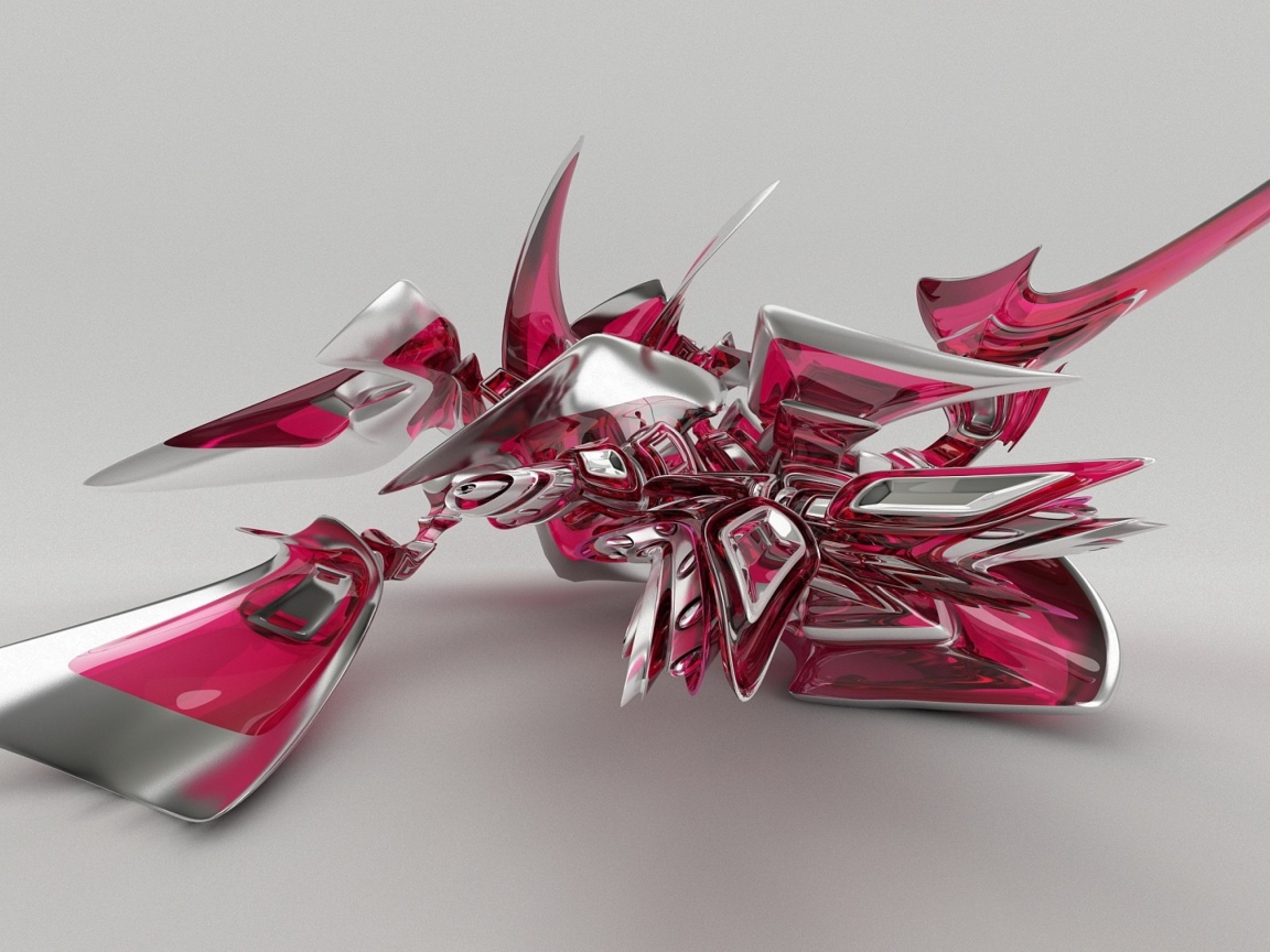 Необычный красный фрагмент на сером фоне