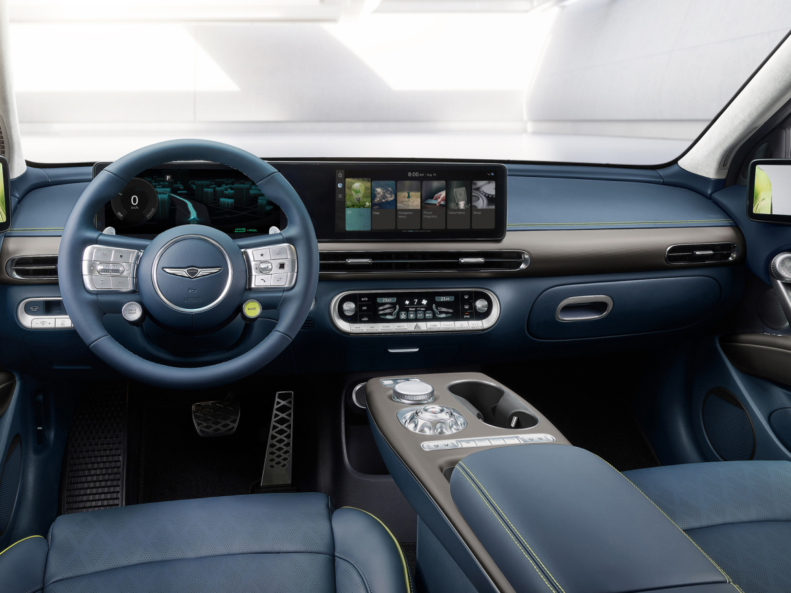 Кожаный салон автомобиля Genesis GV60, 2021 года