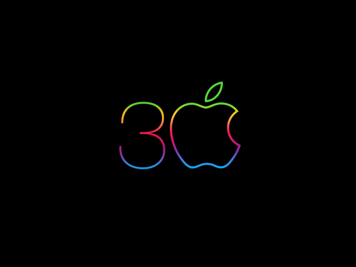 Неоновый значок apple на черном фоне 