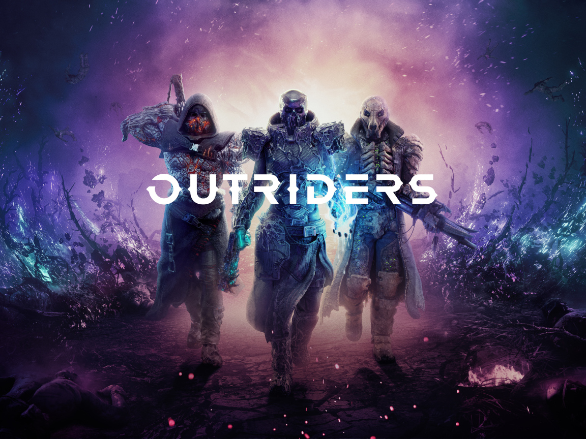Постер игры в стиле лут-шутер  Outriders для PlayStation