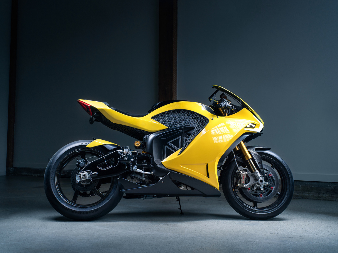 Желтый электрический мотоцикл Damon Hypersport Premier