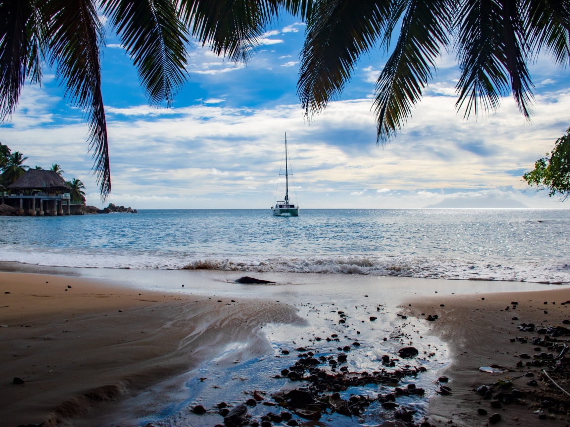 Красивый вид на море с тропического пляжа