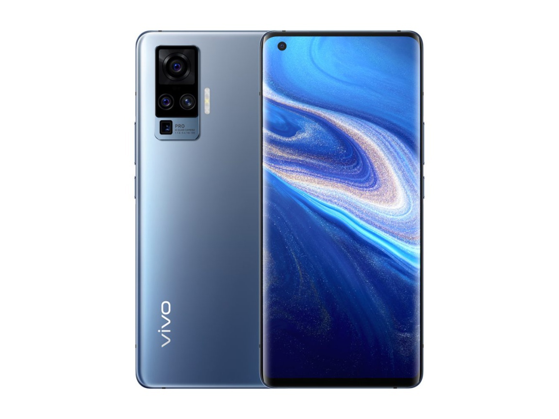 Смартфон Vivo X60 на белом фоне