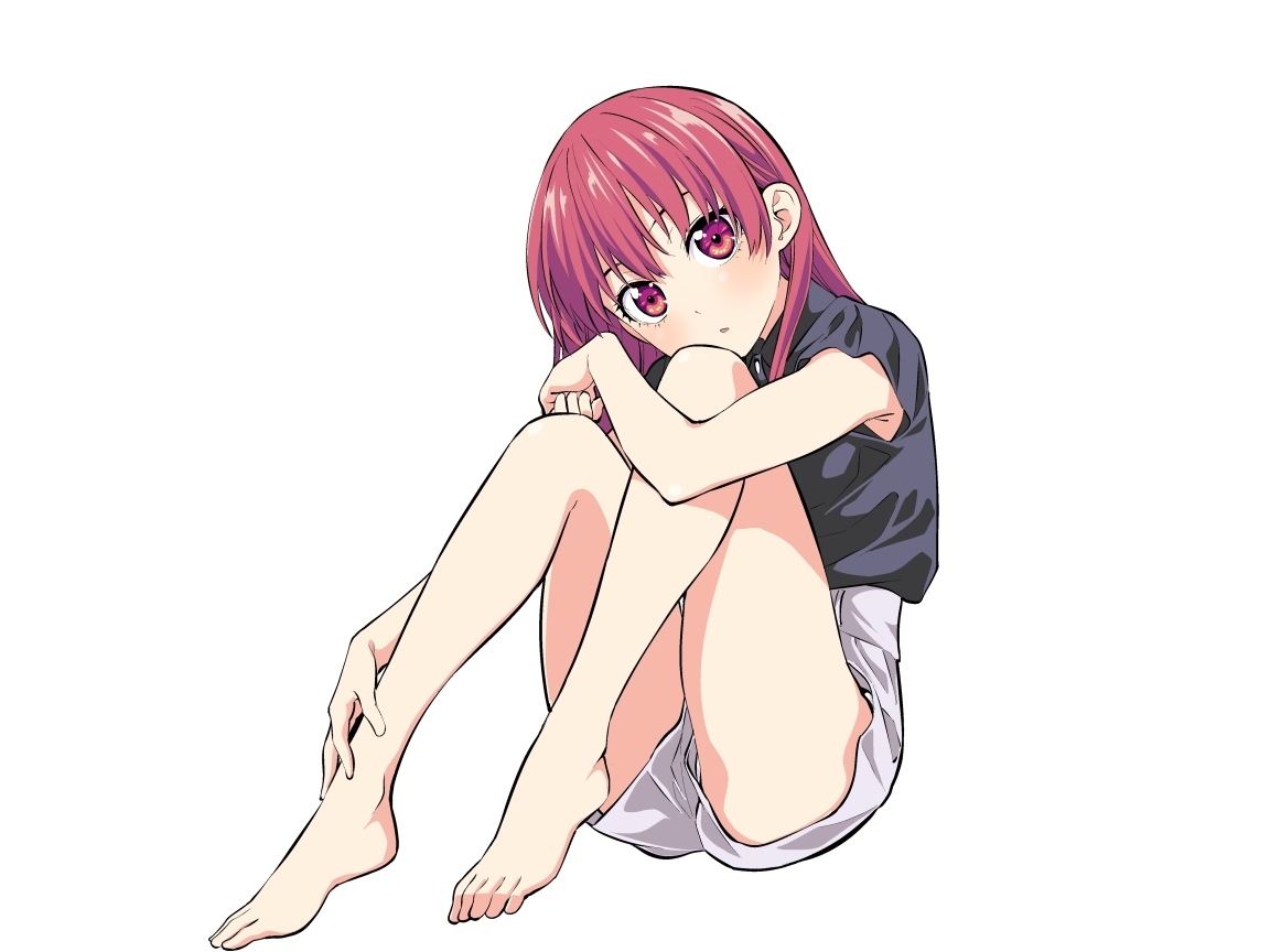 Персонаж Saki Saki аниме  Kanojo mo Kanojo на белом фоне