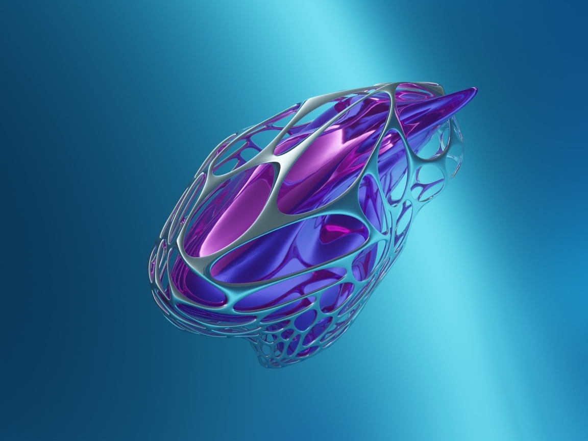 Объект 3д на голубом фоне