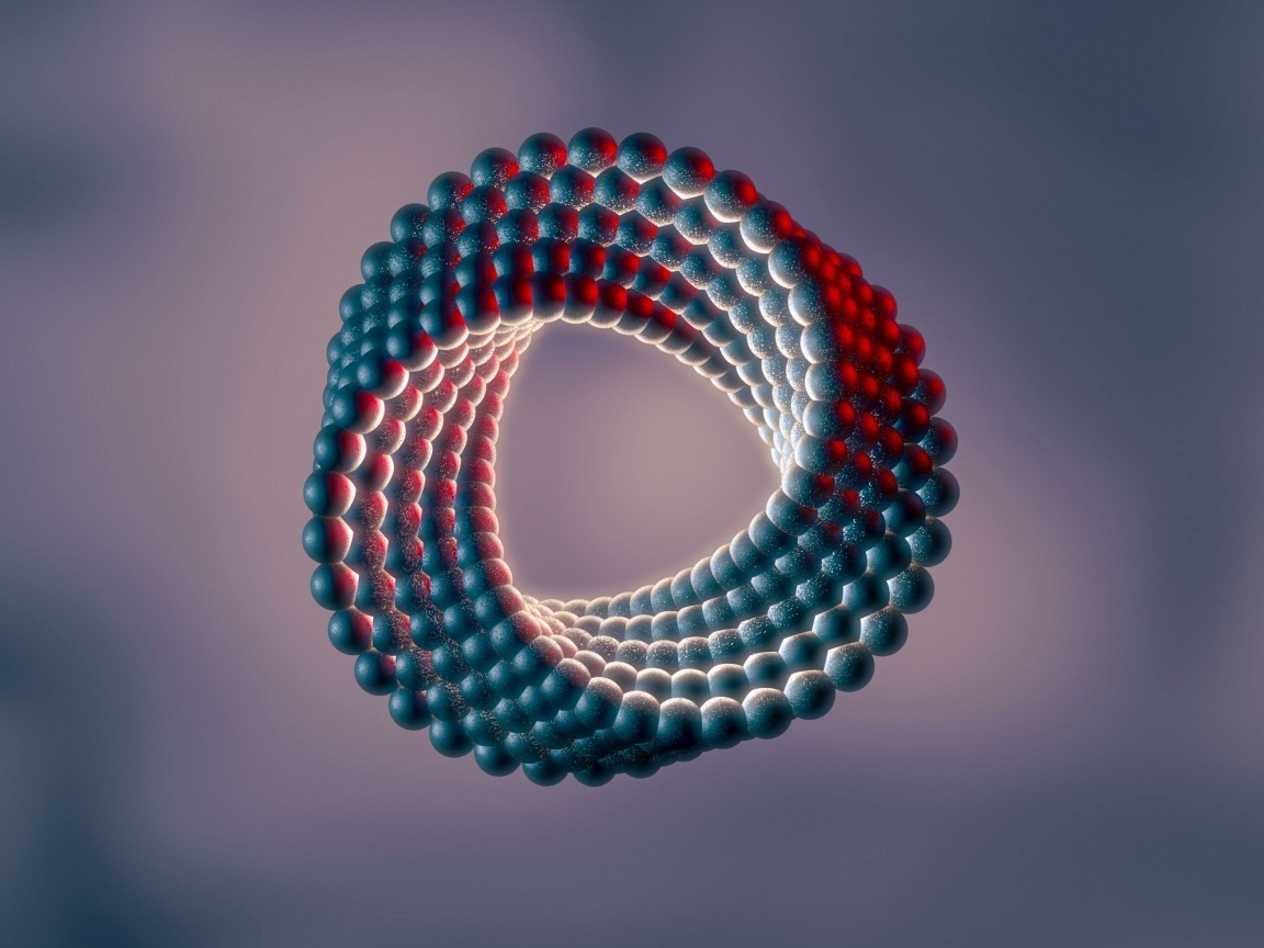 Абстрактная спираль из металлических шаров