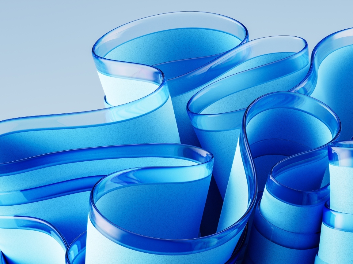 Абстрактный волнистый голубой узор на сером фоне