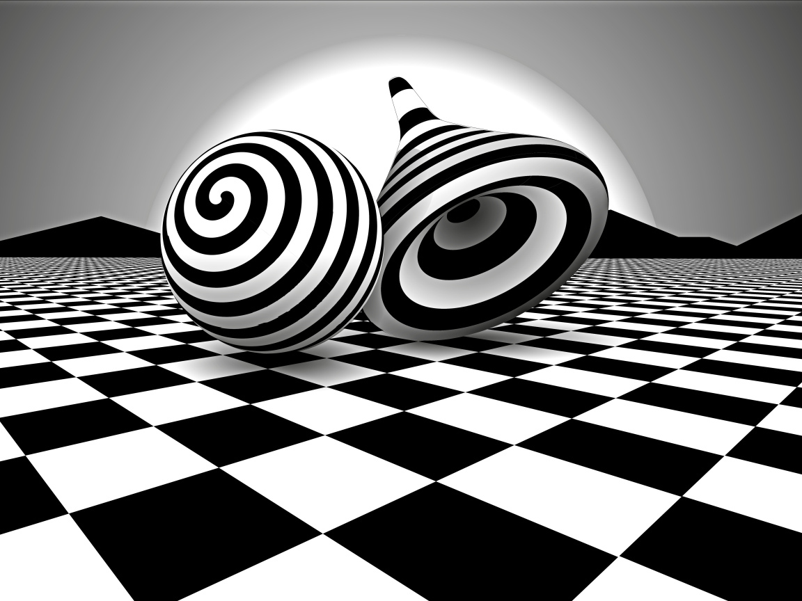 Черно-белые фигуры оптической иллюзии