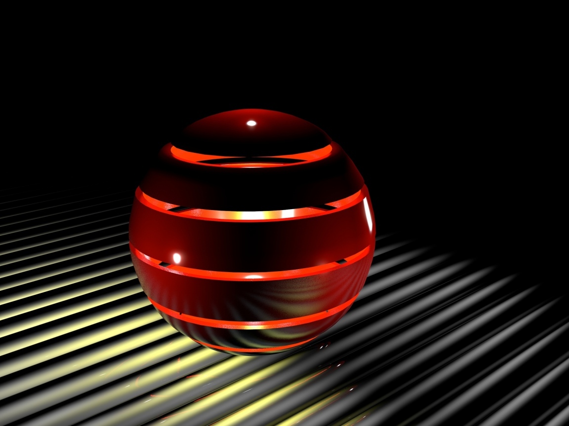 Светящийся 3д шар на черной решетке