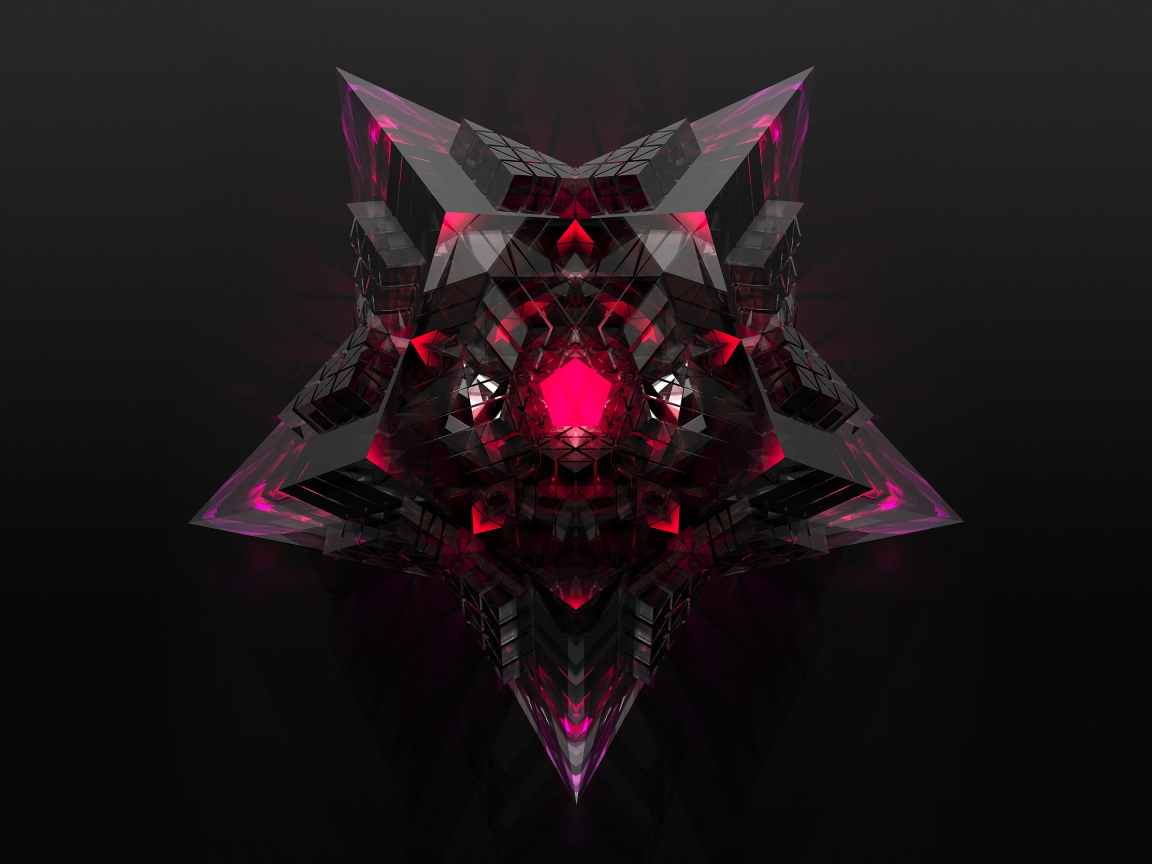 Большая 3д звезда на черном фоне