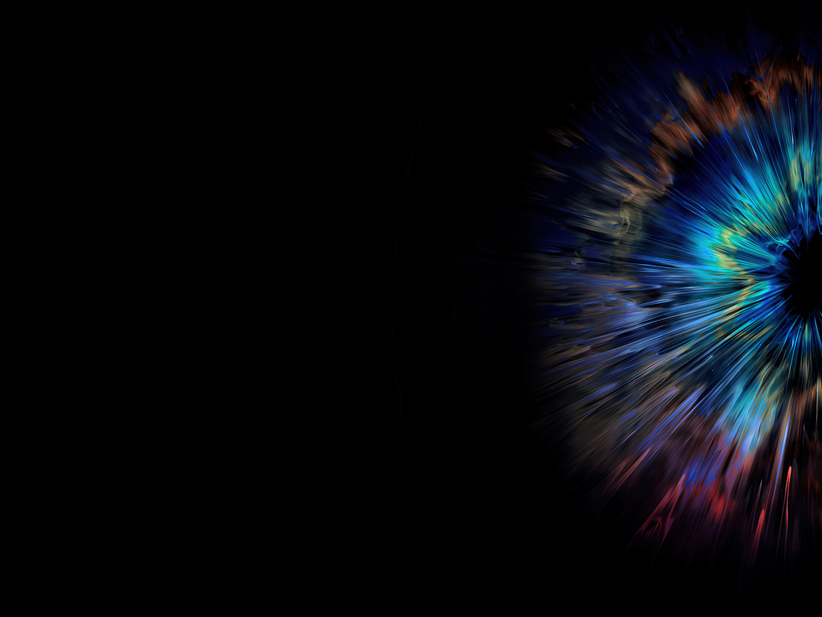 Разноцветная вспышка на черном фоне