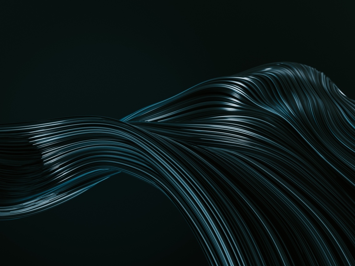 Плавные волнистые линии на черном фоне