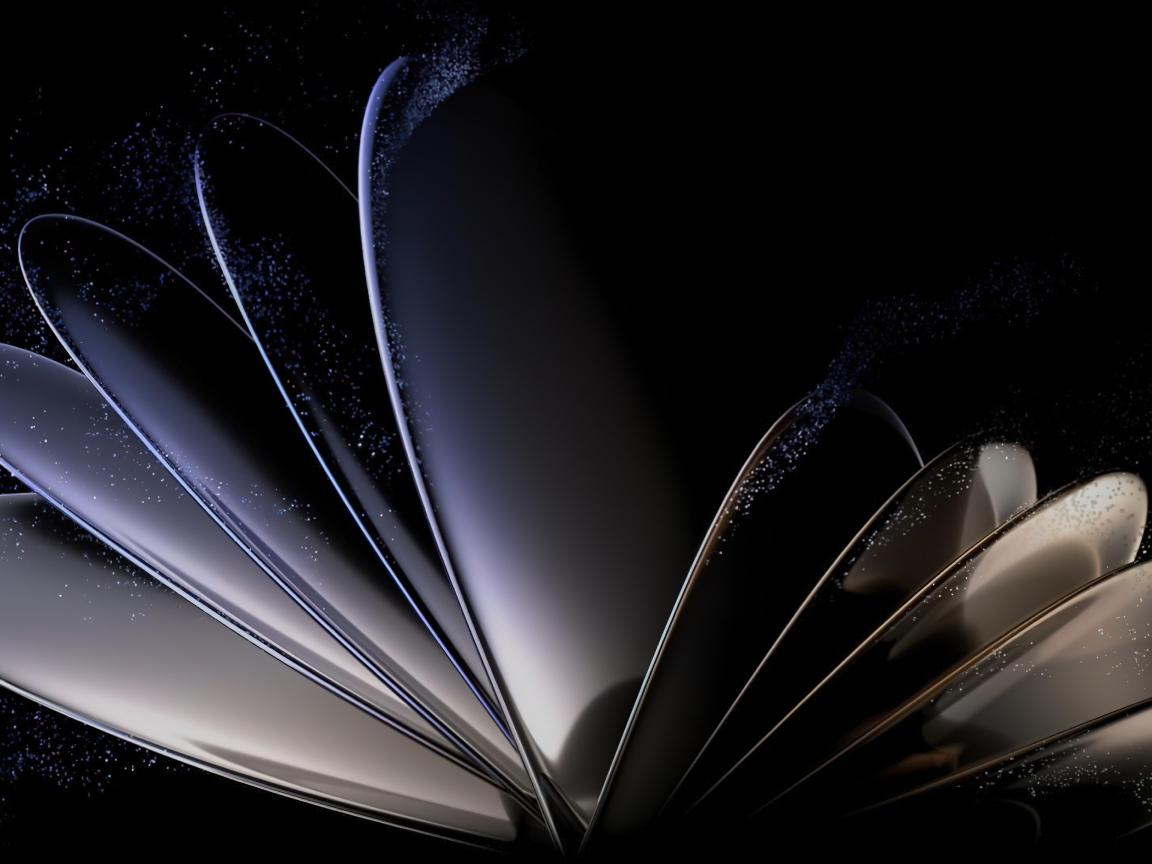 Необычные 3д лепестки на черном фоне