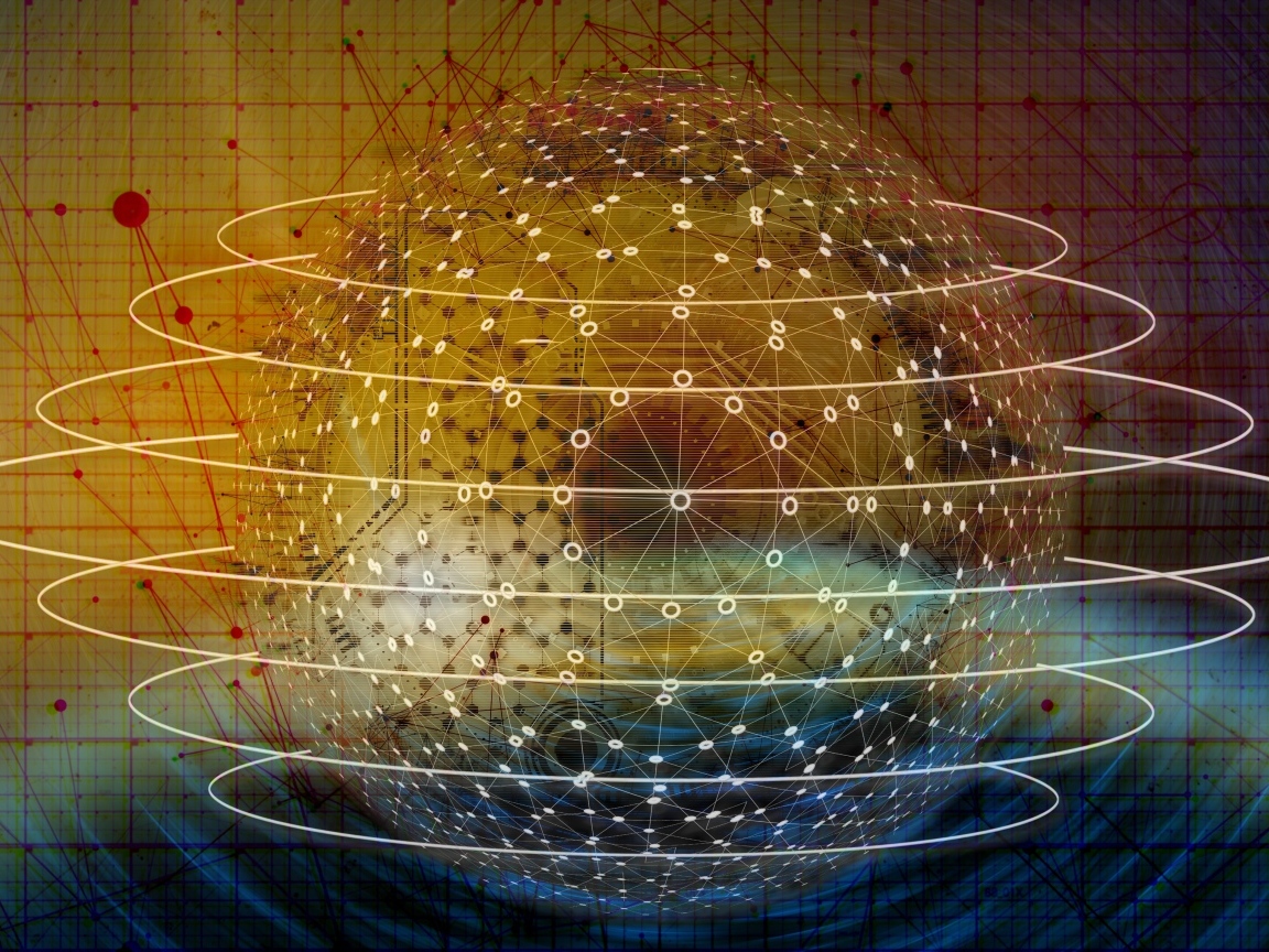 Шар всемирной паутины с кольцами