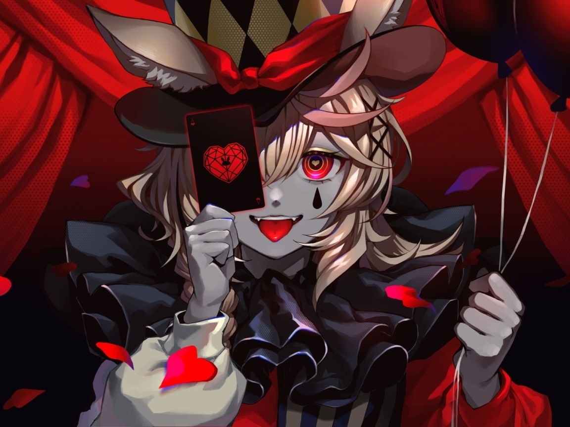 Девушка аниме с картой и шариками